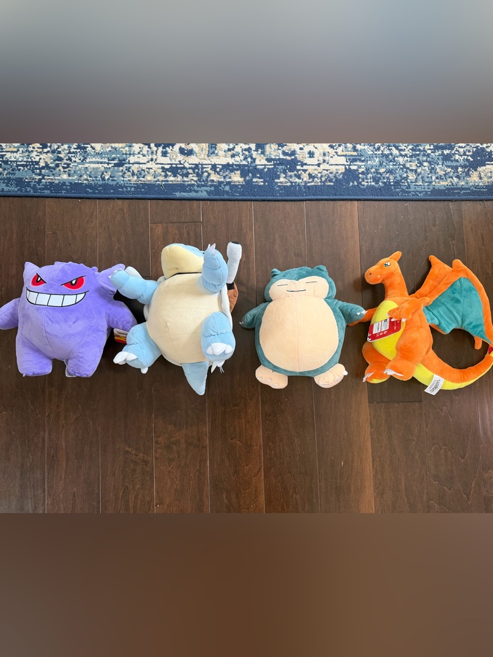 Four (4) Big Pokémon Plush Stuffed Animals Gengar Charizard Snorlax Blastoise